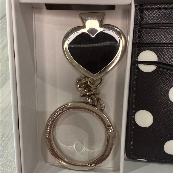 Kate Spade Polka Dot Card Holder with Heart Keychain - Picture 3 of 4